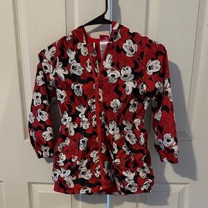 Disney Kids Red and Black Minnie Mouse Rain Jacket